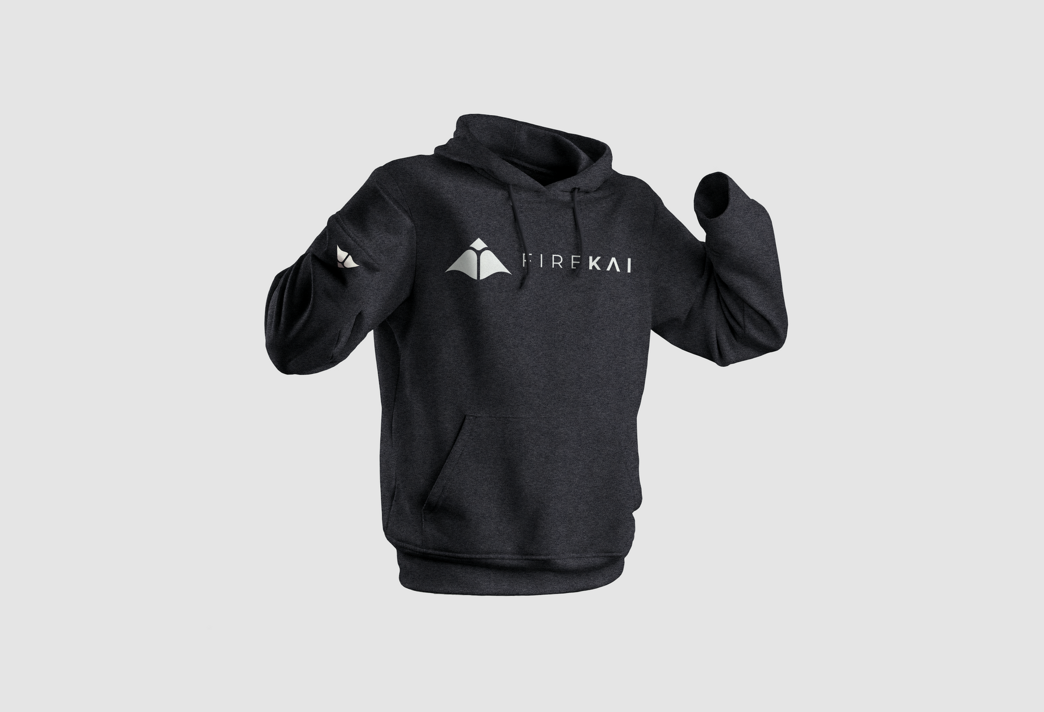 Fire Kai Rugged Hoodie Charcoal Heather Hands Up
